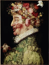 Frühling. Gemälde von Giuseppe Arcimboldo (1589) Madrid, Real Academia de Bellas Artes de San Fernando