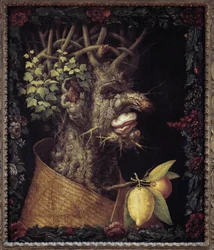 Winter. Allegorie der Jahreszeiten. Gemälde von Giuseppe Arcimboldo (1527-1593). Louvre-Museum