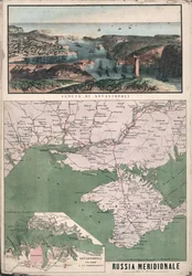 Karte von Südrussland mit Blick auf die Bucht von Sewastopol und ihre Befestigungen, 1853