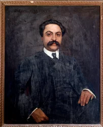 Porträt von Giuseppe Martucci (1856-1909) italienischer Komponist, Dirigent, Pianist und Lehrer. Gemälde von Giuseppe de Sanctis (1858-1924) 1904 Bologna, Civico Museo Musicale
