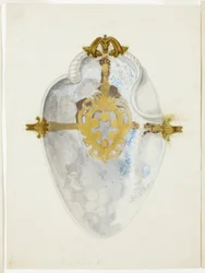 Übersicht der Muschel mit Medici-Wappen