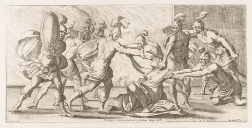Griechen schleppen Kassandra aus dem Tempel