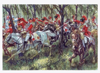 Amerikanischer Unabhängigkeitskrieg (1775-1783): Der Angriff der amerikanischen Siedler (Illustration von Giuseppe Rava)