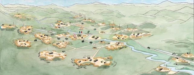 Krieg von Indochina: Plan der Schlacht von Dien Bien Phu (November 1953 bis Mai 1954)
