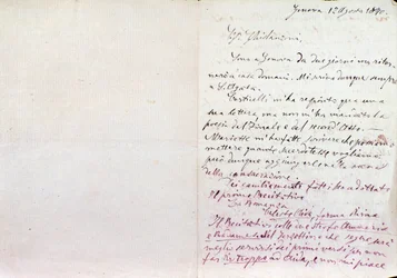 Handgeschriebener Brief von Giuseppe Verdi an den Autor des Aida-Librettos Antonio Ghislanzoni