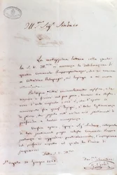 Handgeschriebener Brief von Giuseppe Verdi an den Bürgermeister von Bologna, als er Ehrenbürger wurde, 20. Juni