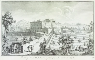 Villa Palmieri in Fiesole, Blick auf die Villen und Umgebung in der Toskana, Italien
