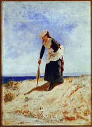 Eine Frau im Sand