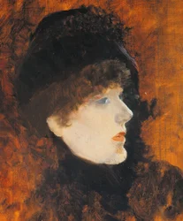 Sarah Bernard, von Giuseppe de Nittis, Öl auf Holz