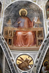 Das Baptisterium von Padua. Deckenfresken 14. Jahrhundert von Giusto de Menabuoi. Der Apostel Lukas. Padua. Italien.