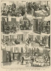 Die Wiedereröffnung des Charing Cross Hospital durch den Prinzen und die Prinzessin von Wales (Gravur)