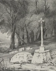 Kreuz auf der Straße von Clermont nach Royal, 1831