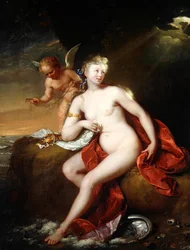 Neugeborene Venus, gepflegt von Amor