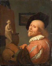 Porträt eines Künstlers in seinem Atelier