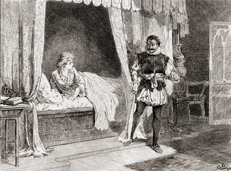 Eine Szene aus William Shakespeares Stück Othello, Akt V, Szene 2, Desdemona: Redest du vom Töten? Othello: Ja, das tue ich