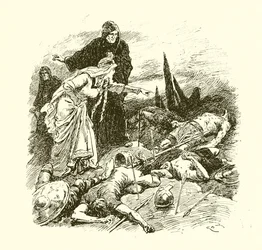 Königin Edith findet den Körper von Harold nach der Schlacht von Hastings