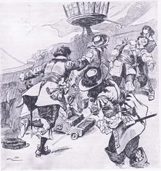 Der Tod von Von Tromp, 31. Juli 1653, Illustration aus British Battles on Land and Sea, 1915