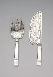 Fischheber und Gabel, ca. 1870-80