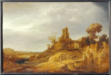 Landschaft mit Brücke