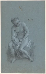 Sitzende Frau
