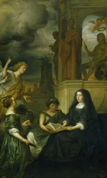 Allegorie auf das Andenken an Frederik Hendrik (1584-1647), Prinz von Oranien, mit dem Porträt seiner Witwe Amalia van Solms