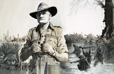 General Bill Slim, der den Sieg gegen die Japaner in Burma führte
