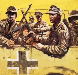 General Erwin Rommel mit anderen deutschen Soldaten