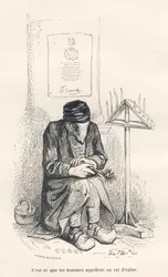 Kirchenmaus. Vignetten illustriert von JJ Granville. Gravur signiert Andrew, Best und Leloir im Teil "Der philosophische Ratte" geschrieben von Edouard Lemoine in "Szenen aus dem privaten und öffentlichen Leben der Tiere". Paris, J. Hetzel und Paulin