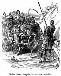 Illustration der Abenteuer von Don Quijote, geschrieben von Cervantes