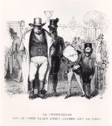 Der Frosch und der Ochse, Illustration zu den „Fabeln“ von La Fontaine (1621-95), veröffentlicht von H. Fournier Aîné, 1838