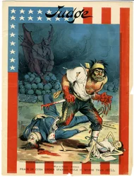 Krieg ist die Hölle - Sherman, Frieden in Kuba unter spanischer Herrschaft ist schlimmer als die Hölle, Illustration aus Judge, 30. April 1898