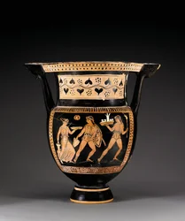 Apulische rotfigurige Säulenkrater, zugeschrieben der Letet-Gruppe, ca. 370-360 v. Chr.