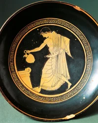 Kylix von Douris, Darstellung eines Jugendlichen in der Nähe eines Altars, 6. Jahrhundert v. Chr.