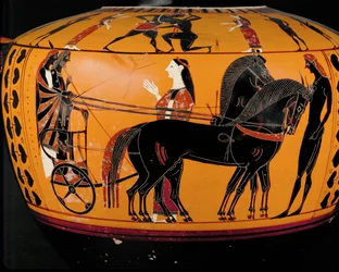 Abfahrt des Kriegers in einem Aurige