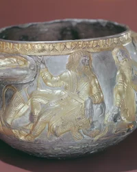 Trinkbecher mit Darstellung skythischer Soldaten (Detail)