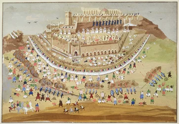 Die Belagerung von Athen im Jahr 1827, aus der Bildgeschichte des griechischen Unabhängigkeitskrieges
