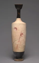 Weißgrundige Lekythos (Grabölkrug), ca. 420 v. Chr.