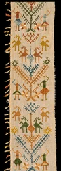 Rand verziert mit einem Lebensbaum, aus Siphnos, Kykladen, 17.-18. Jahrhundert (Baumwolle bestickt mit Seidenfäden)