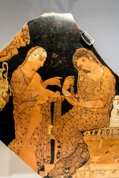 Elektra und eine Magd am Grab von Agamemnon