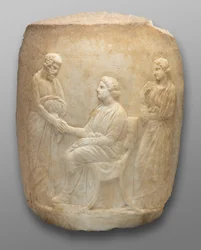Fragment einer Grab-Lekythos (Monument in Form eines Ölkrugs)