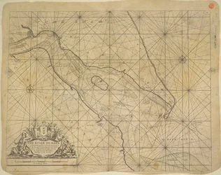 Gedruckte Karte der Mündung des Flusses Humber