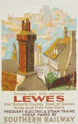 Lewes, Plakat zur Werbung für Southern Railway