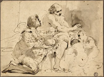 Studie für Jakob segnet die Söhne Josephs, um 1620