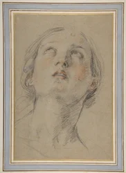Kopf einer aufblickenden Frau (Judith)