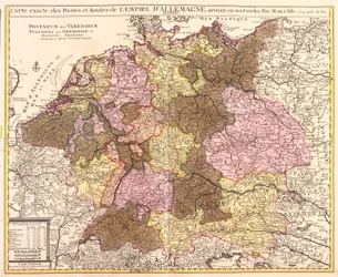 Karte der Straßen und Posten Deutschlands (Radierung)