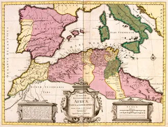 Marokko, Nordalgerien, Tunesien, Nordwestlibyen, Spanien, Portugal, Italien (außer Norden)