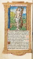 Gedrucktes Stundenbuch (Gebrauch von Rom): fol. 102v, St. Sebastian