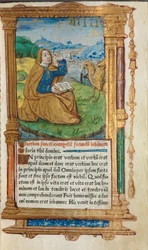 Gedrucktes Stundenbuch (Gebrauch von Rom): fol. 17r, St. Johannes auf Patmos