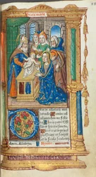 Gedrucktes Stundenbuch (Gebrauch von Rom): fol. 40r, Darstellung im Tempel