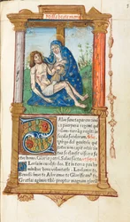 Gedrucktes Stundenbuch (Gebrauch von Rom): fol. 53r, Pieta